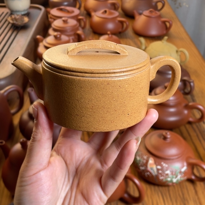 紫砂茶壶全手工黄将坡汉瓦170cc 微微瑕
