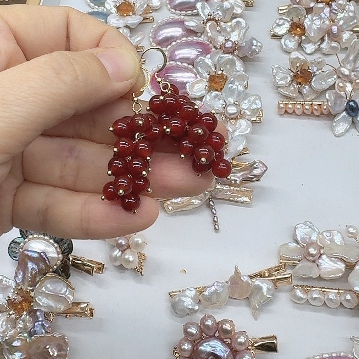 淡水珍珠发饰银S925镶嵌