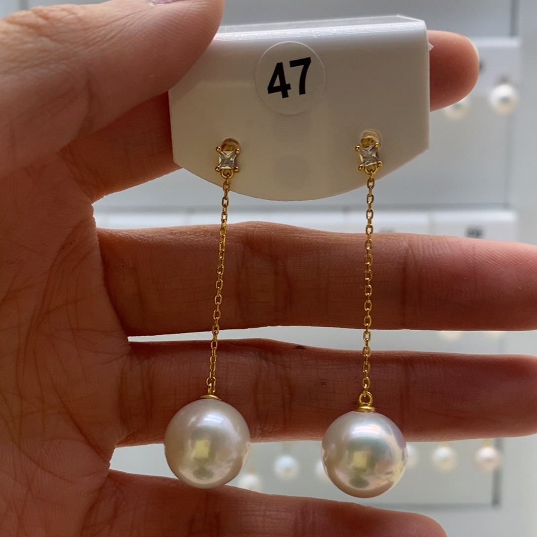 淡水珍珠耳饰银S925镶嵌