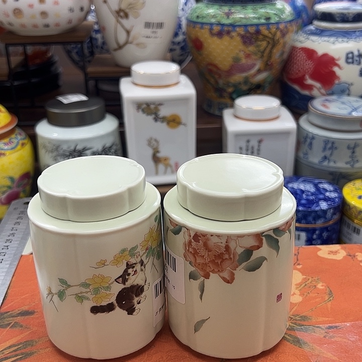瓷片茶叶罐茶叶罐@@2104
