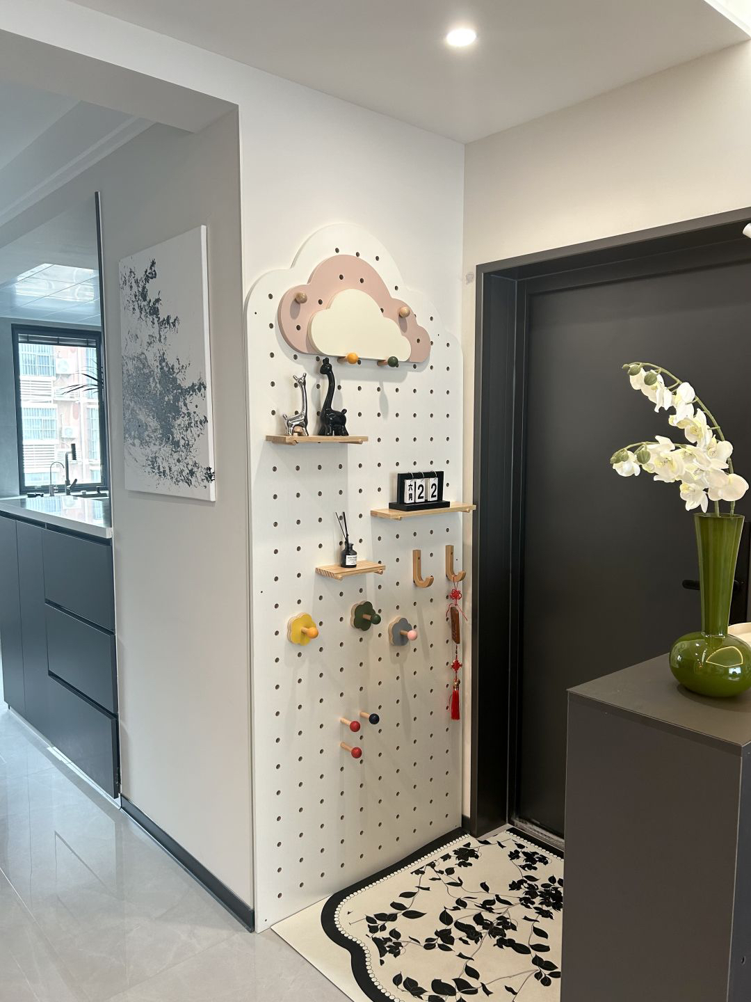 【定制专拍】入户玄关实木高端定制置物架装饰墙面装饰洞洞板