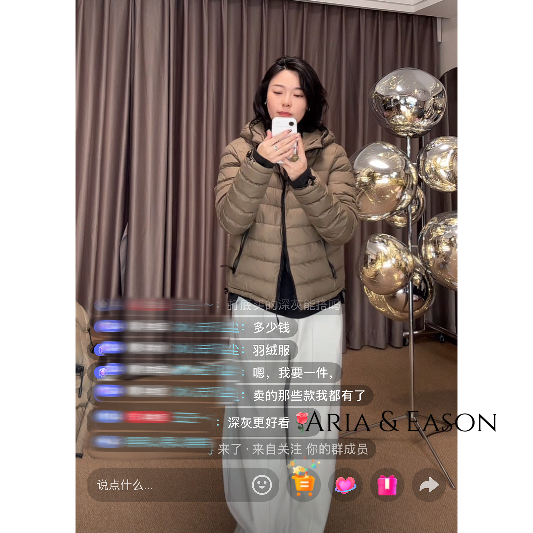 Aria&Eason泡菜冬季新款女士排骨连帽羽绒服no退no换