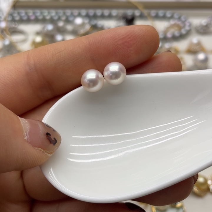 海水珍珠耳饰银S925镶嵌