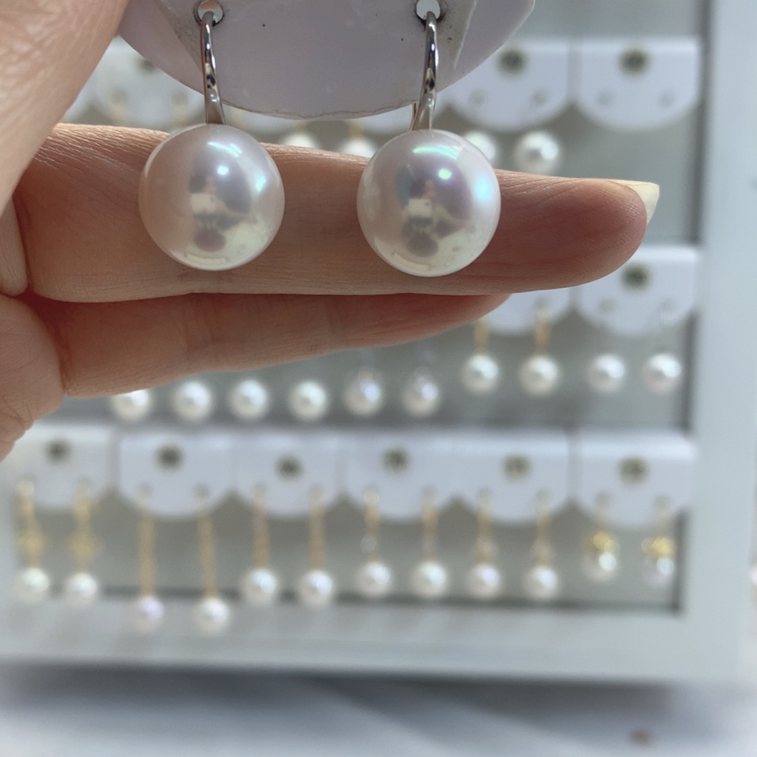 淡水珍珠耳饰银S925镶嵌