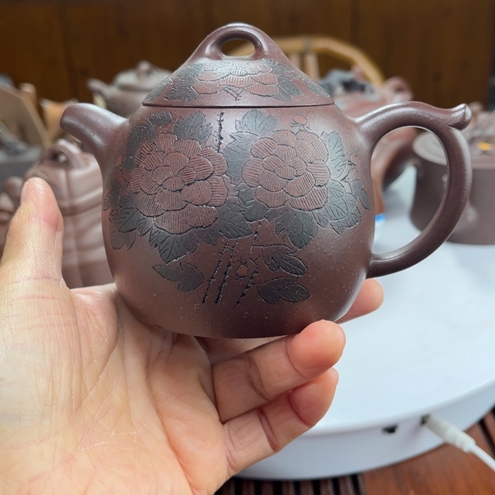 紫砂茶壶紫砂花茶