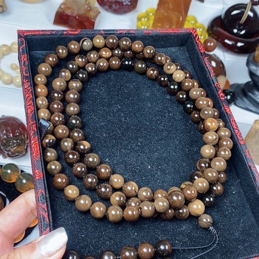 【闪购商品】琥珀（根珀）手串未镶嵌老油根108.收藏品