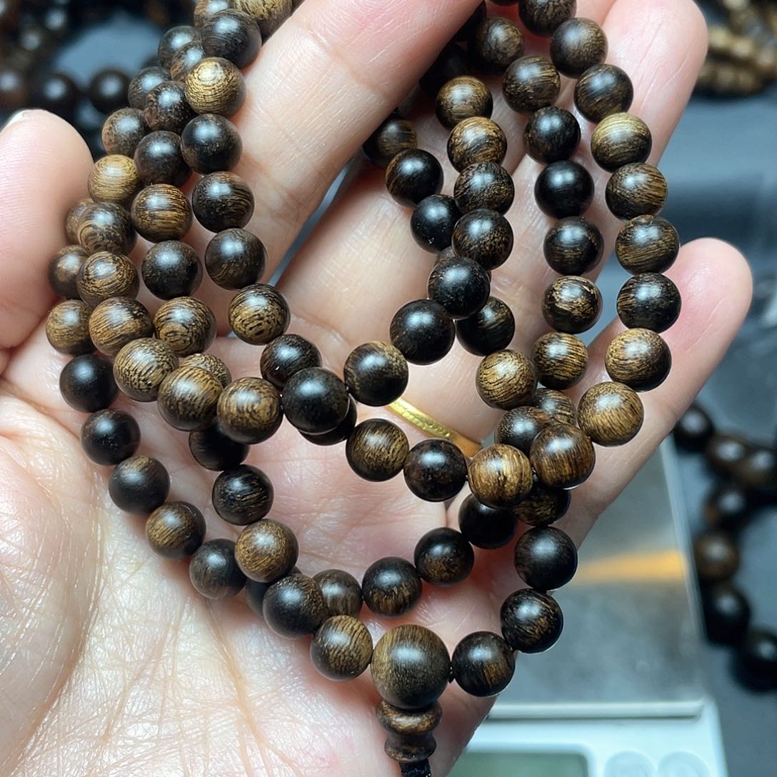 沉香手串金***梦白棋瘤疤0.6