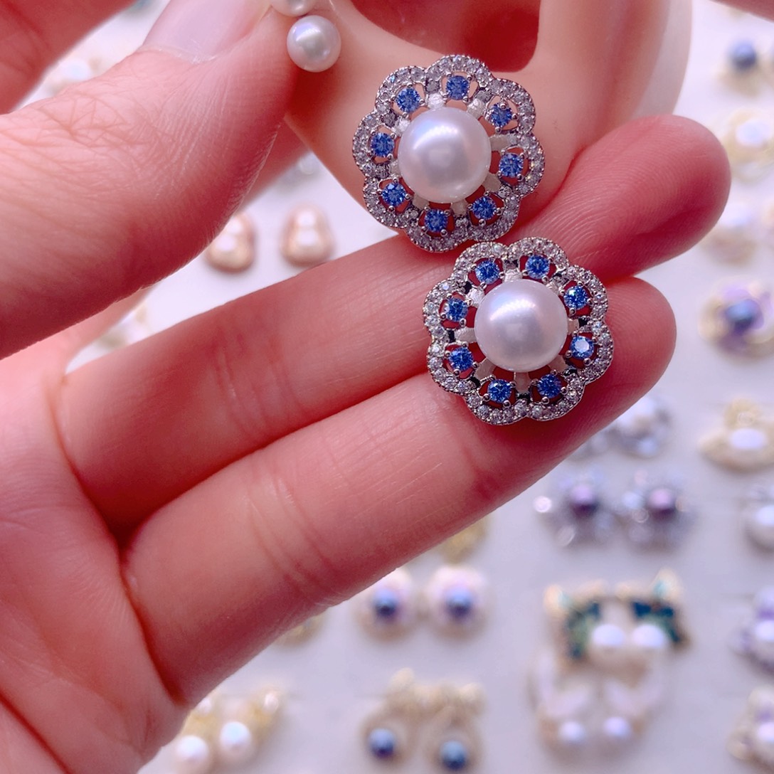 耳饰合金淡水珍珠