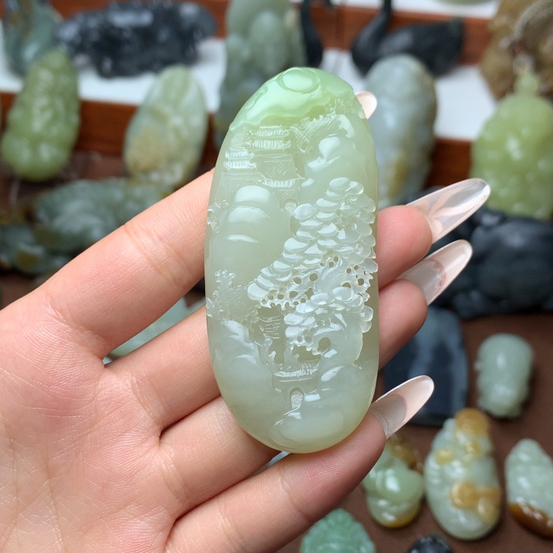 和田玉未镶嵌挂件