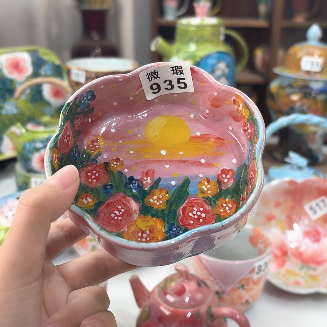 景德镇手绘高温釉下彩陶瓷茶具