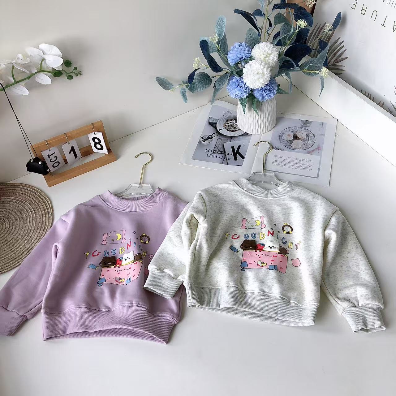 B093可爱儿童新款加绒卫衣G字母款85079