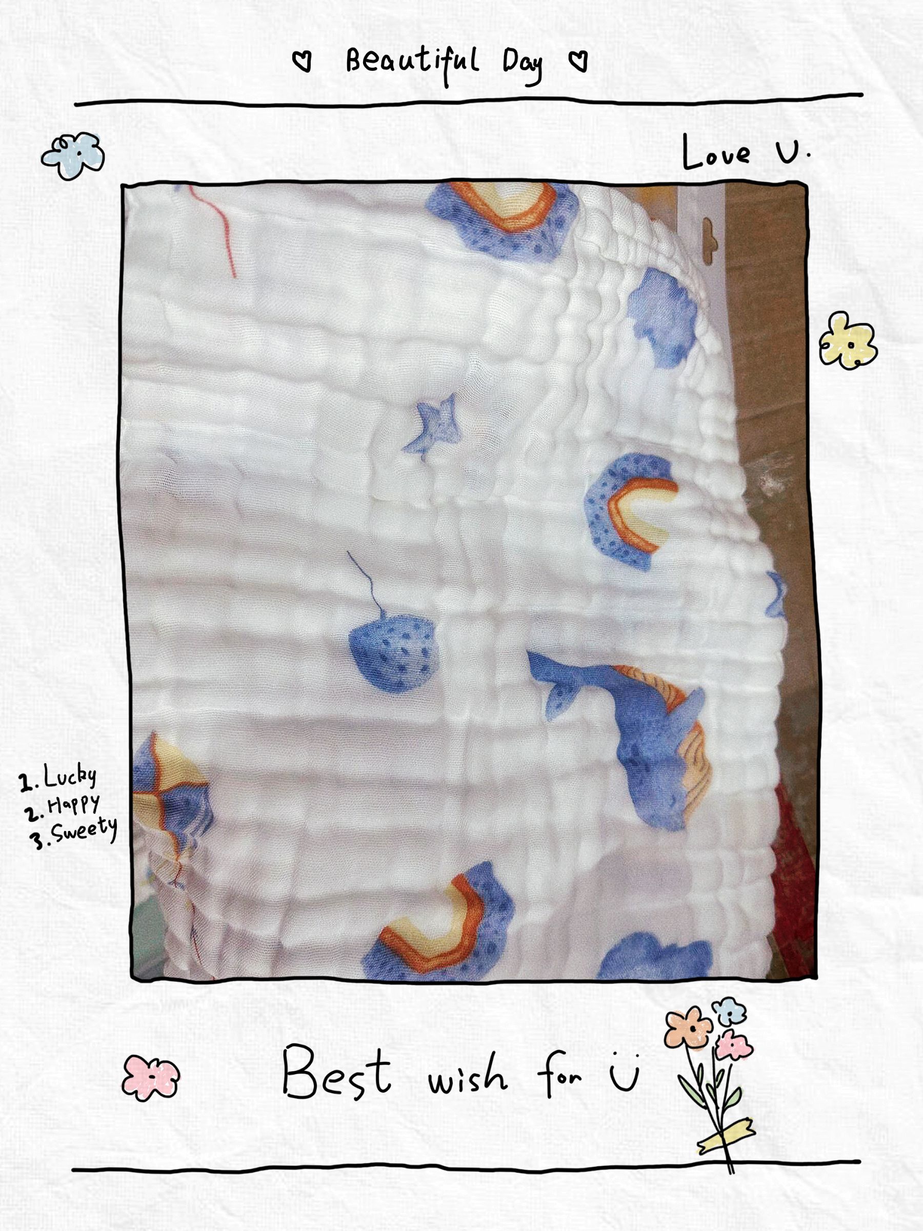 婴儿纱布长毛巾宝宝纯棉多功能长巾高密纱巾