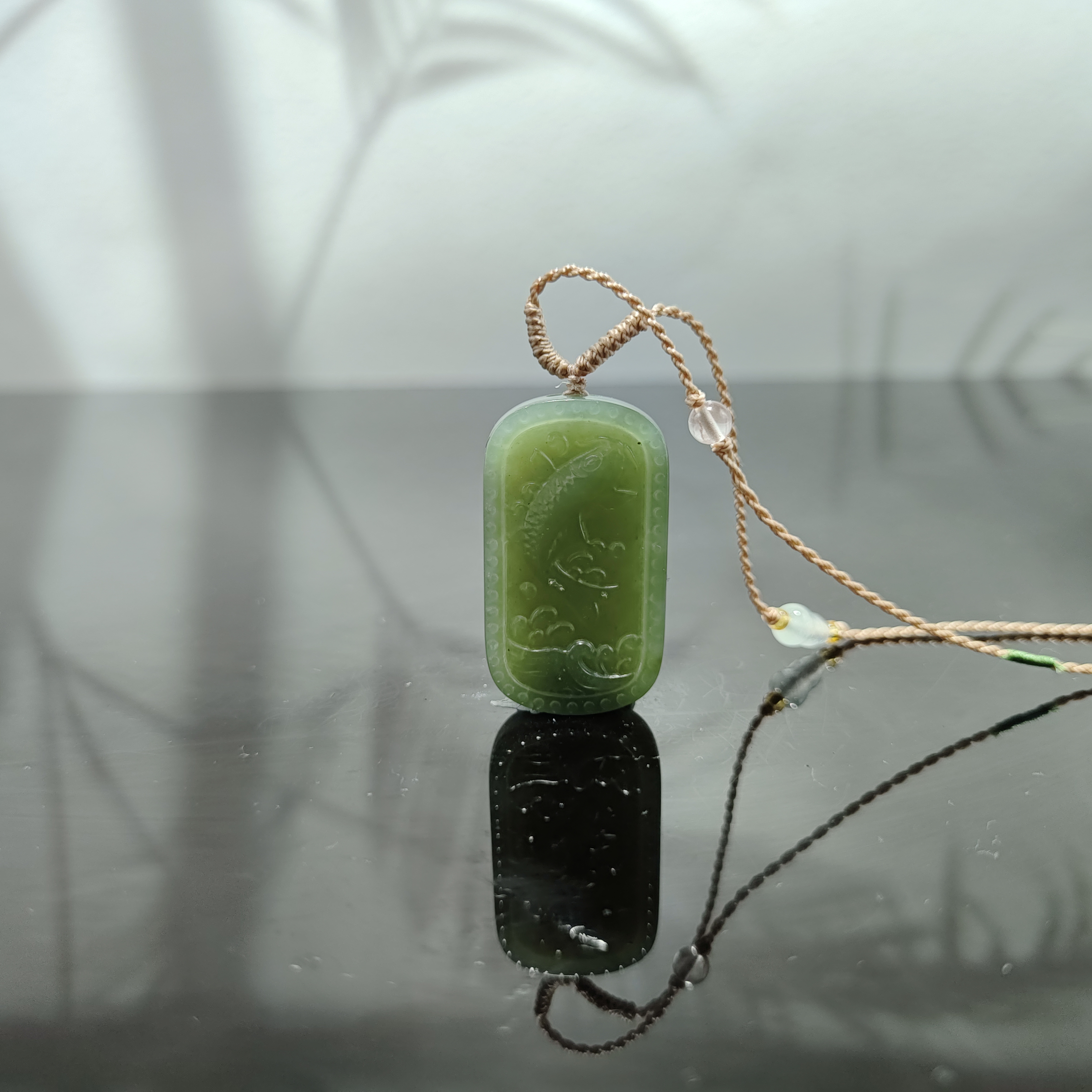 H和田玉好运锦鲤吊坠1232