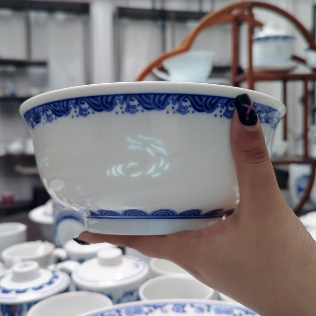 陶瓷龙腾盛世盖锅身子一个