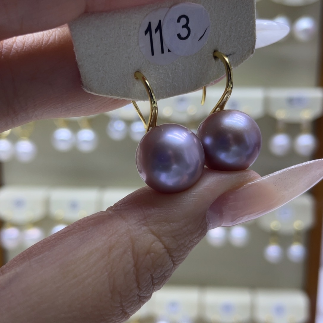 淡水珍珠耳饰银S925镶嵌