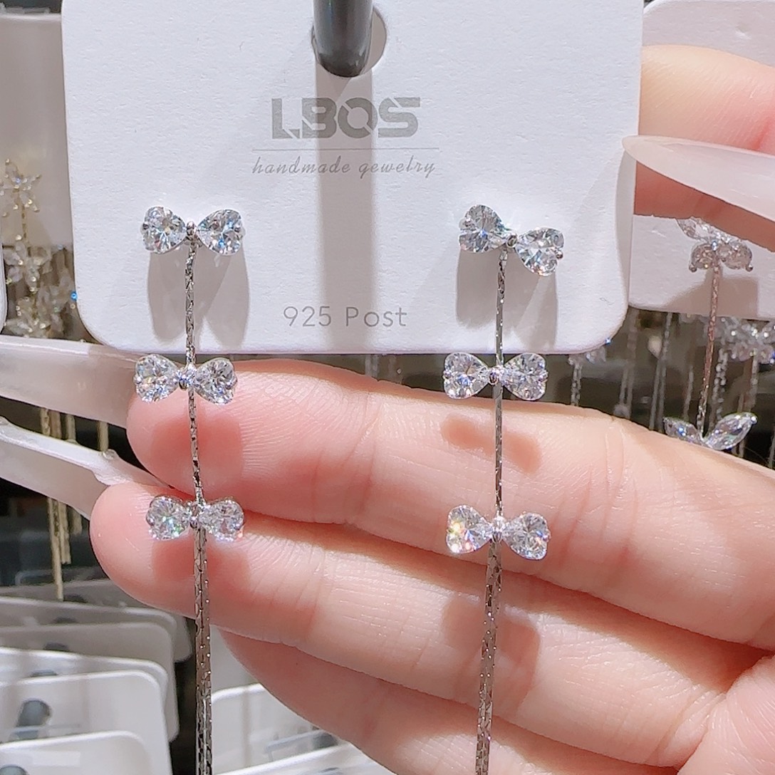 铜合金锆石925银耳环