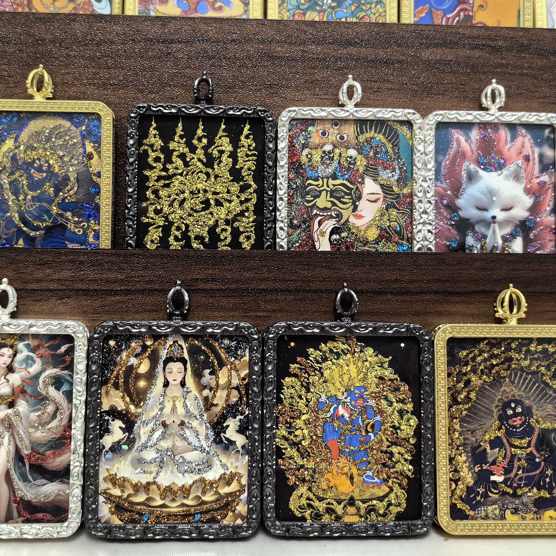 保证启明 彩金半手绘 赠送绳子 贴纸 包装盒 基础合金壳 扎西德勒