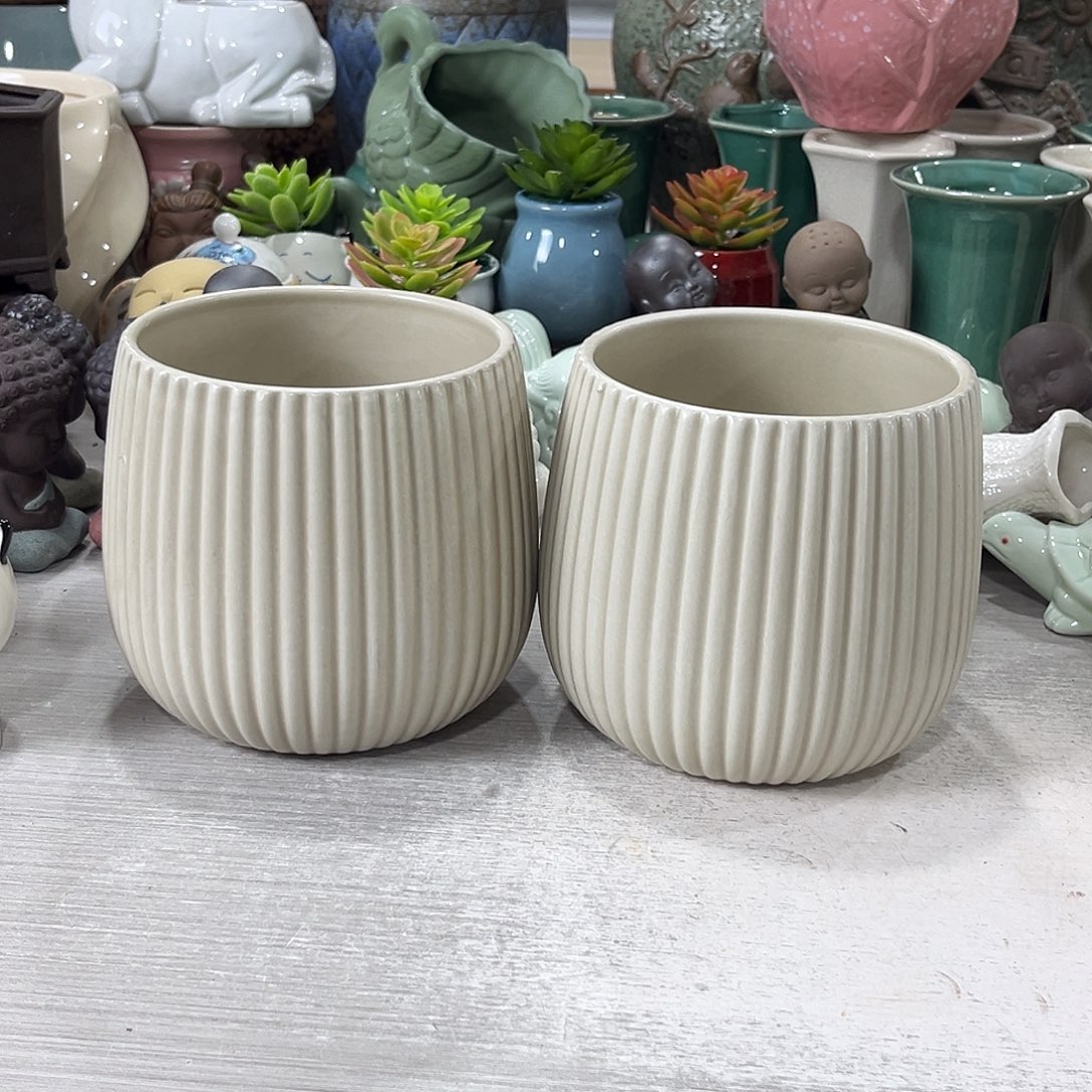 陶瓷绿植多肉微瑕花盆口径12*13
