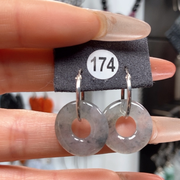 【闪购商品】翡翠耳饰银S925镶嵌耳饰