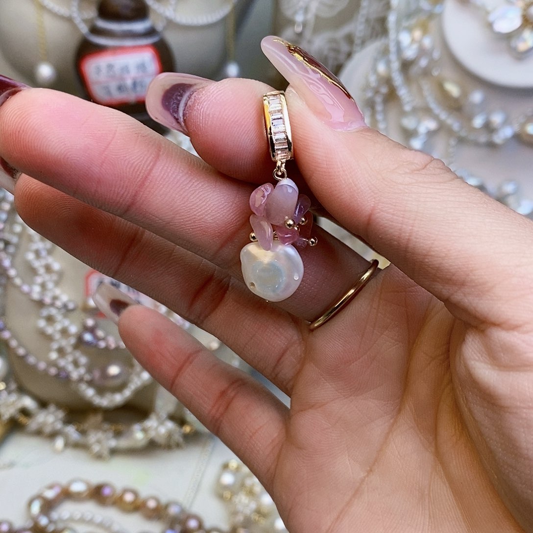 淡水珍珠颈饰银S925镶嵌