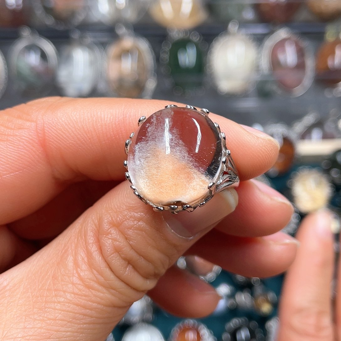 【闪购商品】水晶珠宝半成品银S925镶嵌戒指