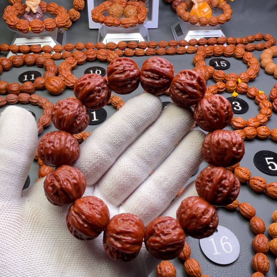 文玩核桃手串野生核桃南瓜桩磨盘京八棱手串