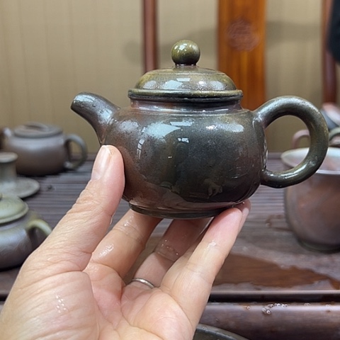 戬谷龙窑坭兴陶柴烧茶壶