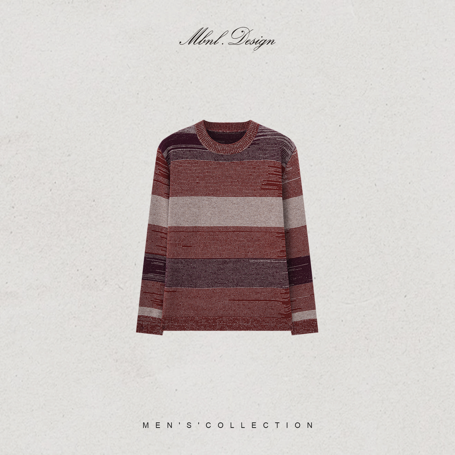 MBNL-F「秋枫织纹」南海云男装美丽奴羊毛混纺撞色针织衫LL-WSY1128