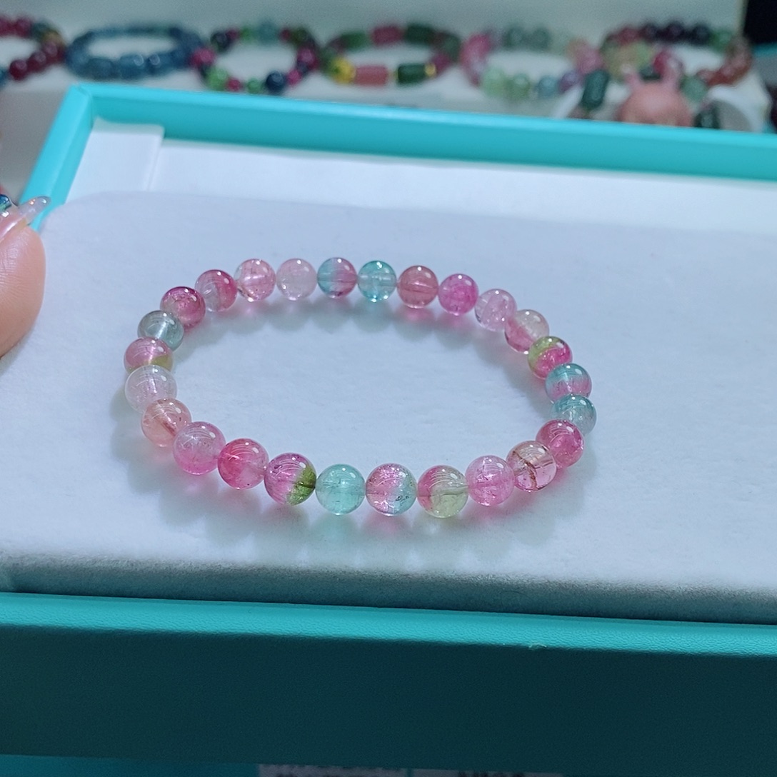 碧玺手链未镶嵌7.2mm左右