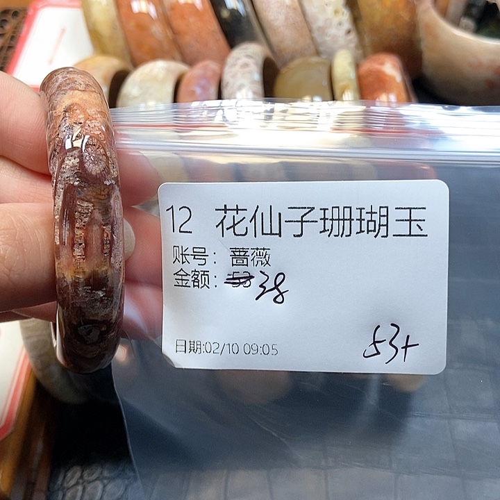 硅化珊瑚（珊瑚玉）手镯未镶嵌蔷*12