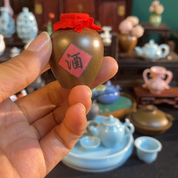 摆件微陶老王迷你花瓶