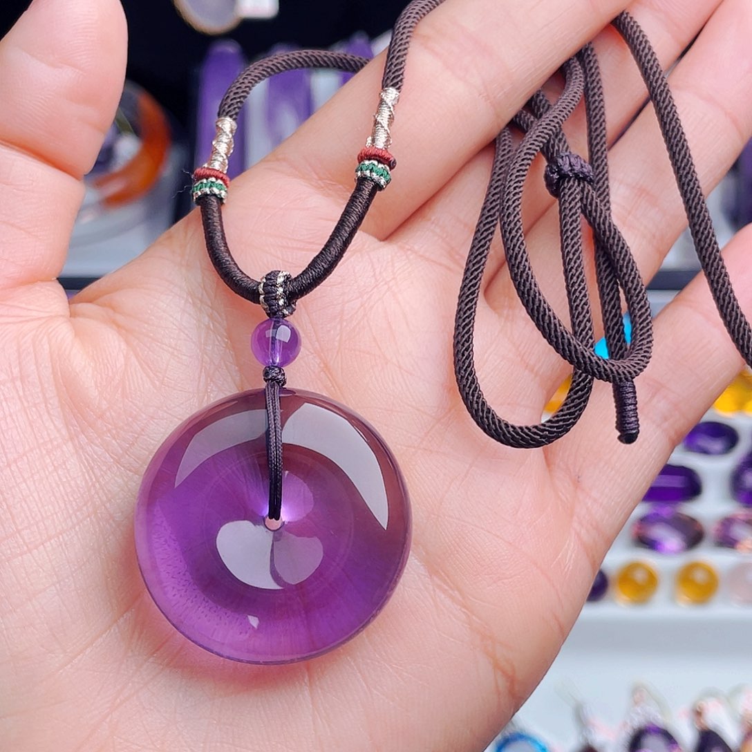 颈饰未镶嵌紫晶天然保真