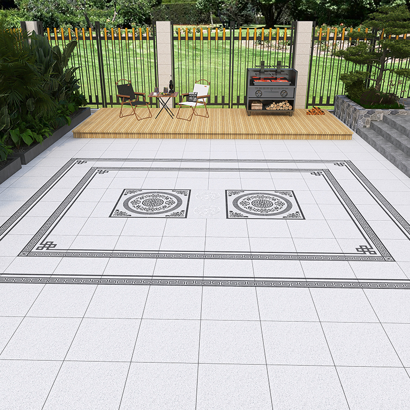 新中式大尺寸无限拼花砖庭院地砖户外院子地砖花园露台防滑瓷砖