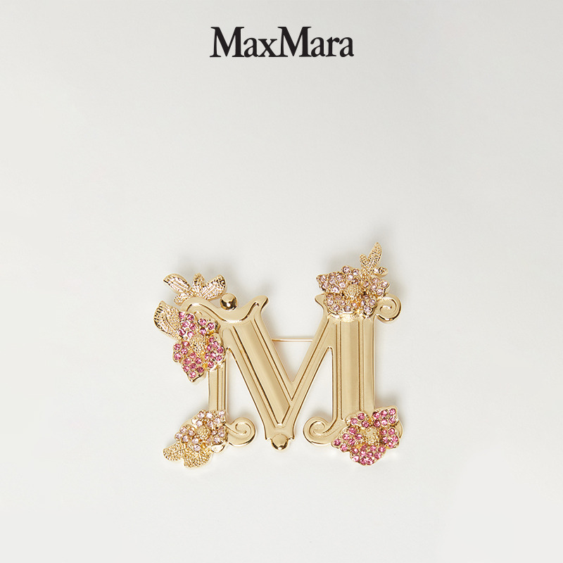 MaxMara 2025早春新品女装钻饰金属胸针4751025106