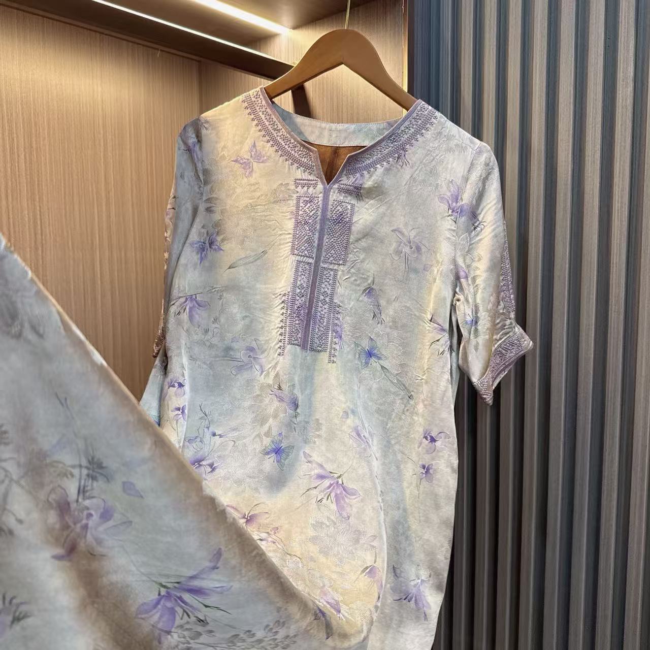 凝烟-2-新中式国风提花夏季新款高级感宽松显瘦气质连衣裙