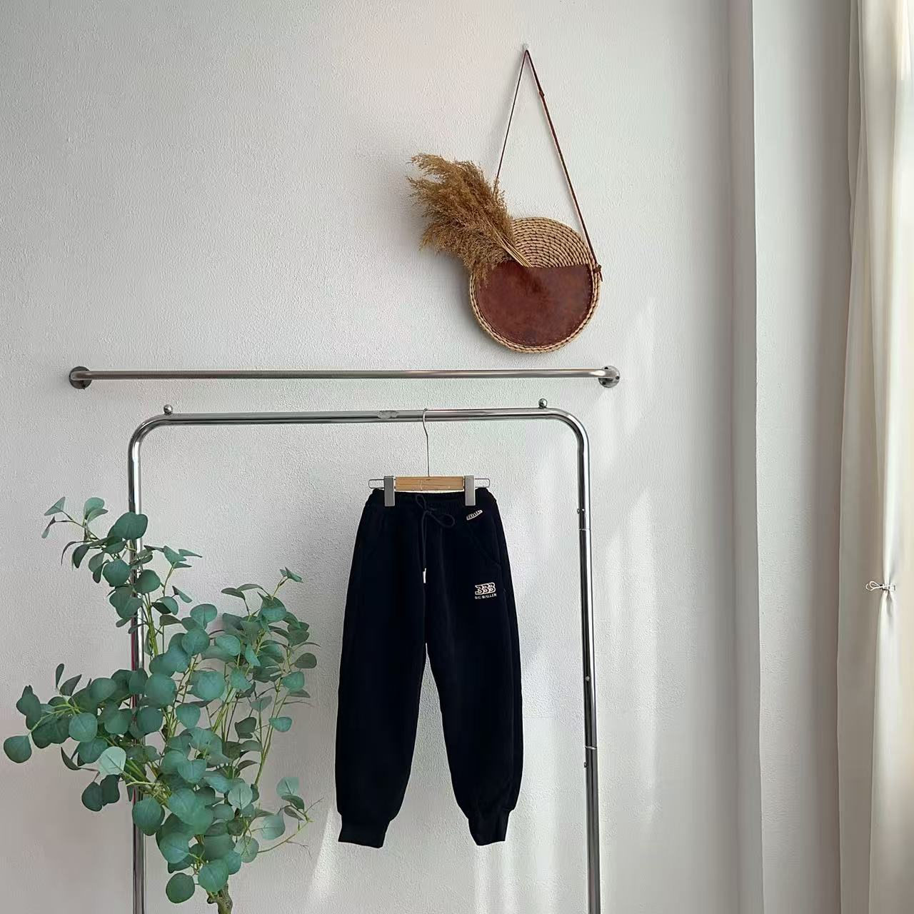 7073资黑色加绒棉裤