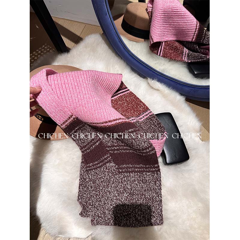 CHICHEN-费尔岛风复古百搭针织围巾保暖防寒高级氛围感