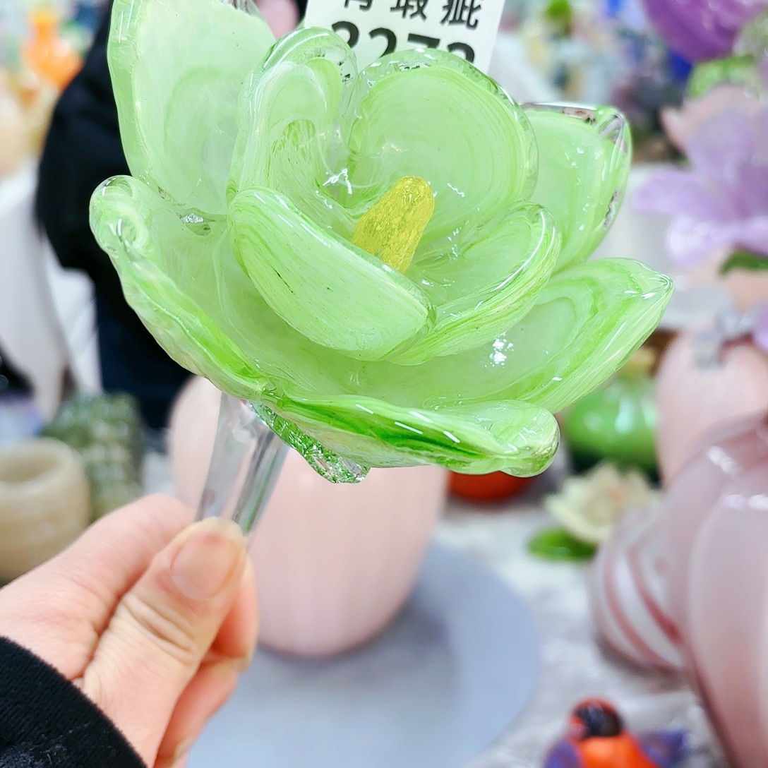 瑕疵福利不退不换琉璃花瓶艺术品