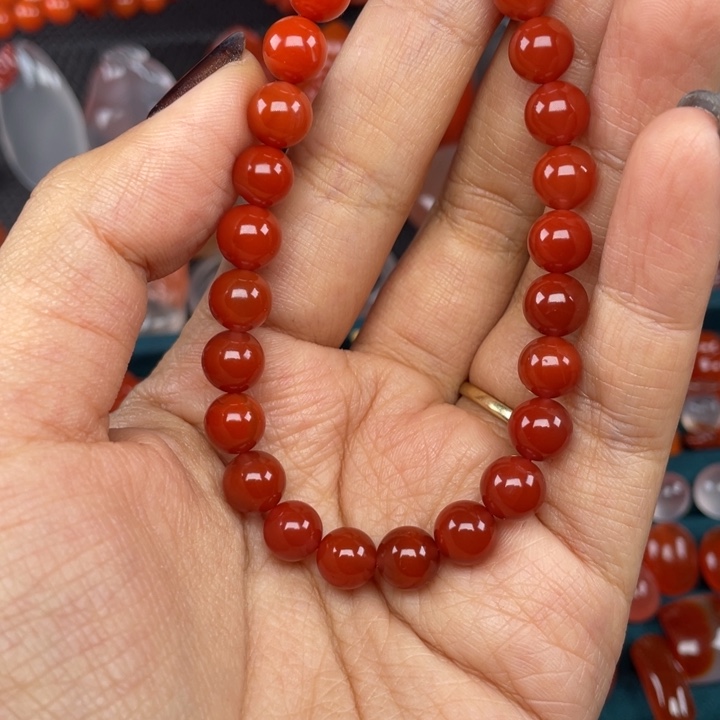 南红玛瑙合金手链