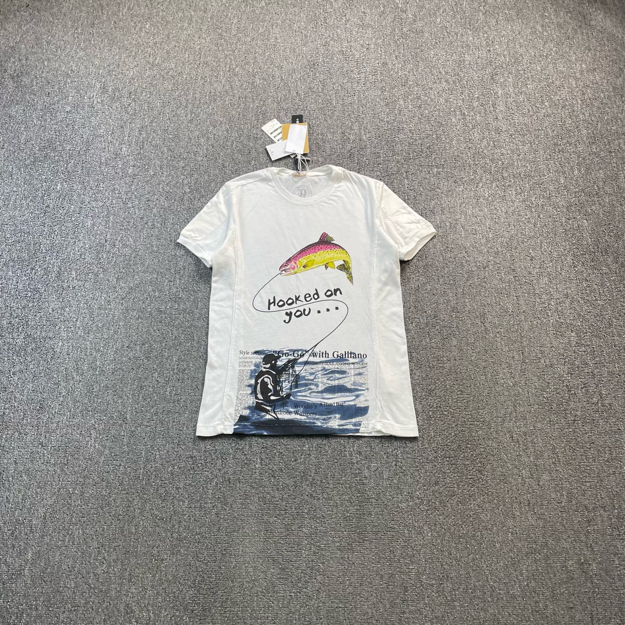 99新 GALLIANO LANDOR （cc）钓鱼印花短袖 S码/吊牌
