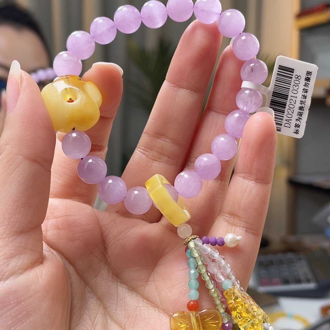 琥珀裸石未镶嵌蜜蜡手串