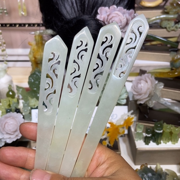 未镶嵌蛇纹石玉发饰