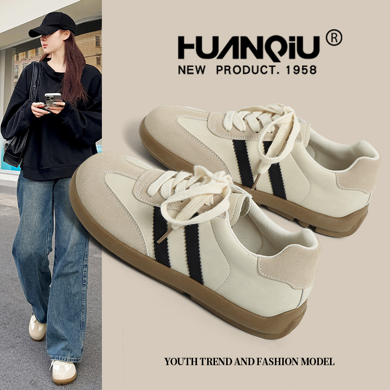 环球磨砂皮德训鞋女2025新款秋冬季勃肯鞋丑萌运动踩屎感休闲板鞋