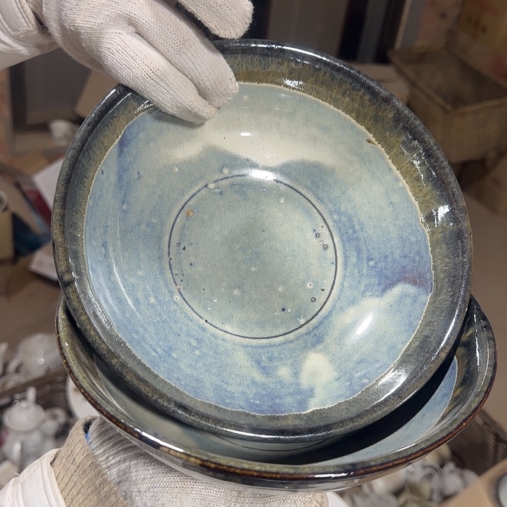 库存微瑕窑变碗两个