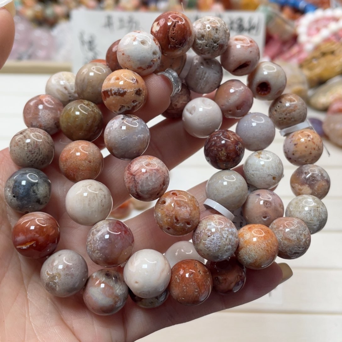 未镶嵌手链硅化玉老***人021