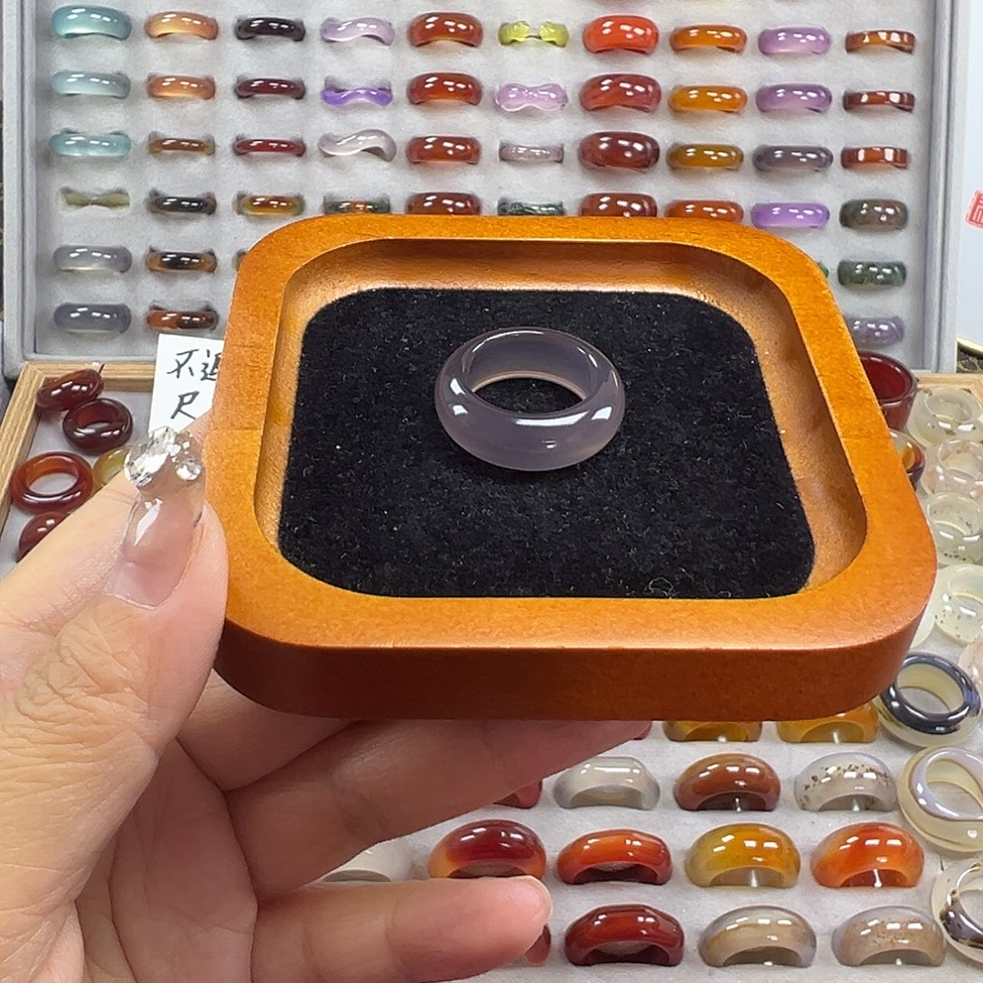 玛瑙/玉髓未镶嵌戒指A2不退换19.5港22