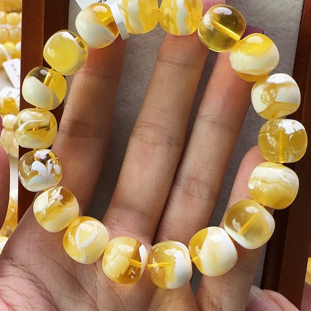 琥珀未镶嵌手链蜜蜡手串