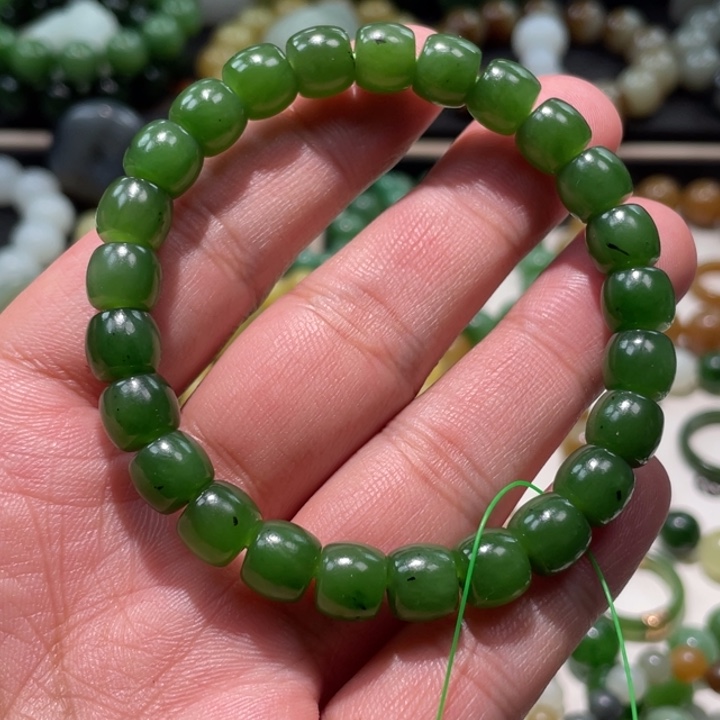 和田玉未镶嵌手链俄碧卡9直切