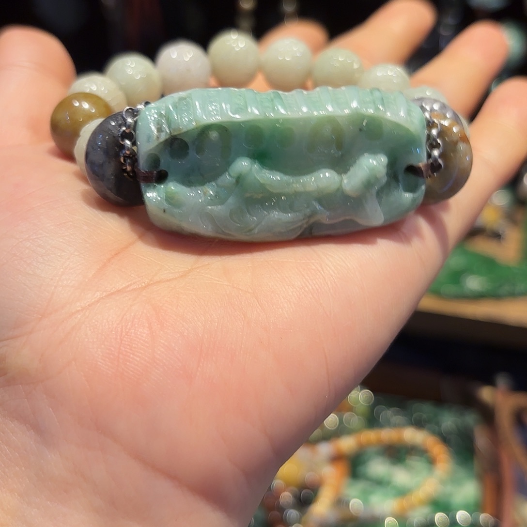 翡翠手链未镶嵌原创