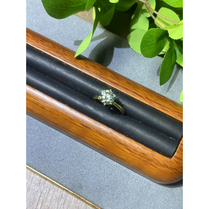 a3315黄托绿六爪开口戒指多样性发货